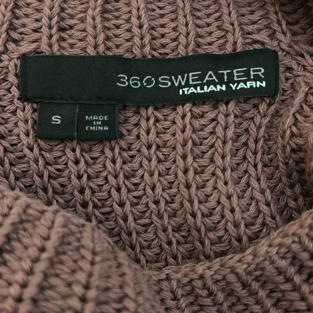 360 Sweater 100% Cotton Ribbed Knit Sweater Small - Picture 3 of 5